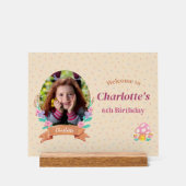 フローラリースクリーム子供の誕生日フォトウェルカム アクリルサイン (正面)