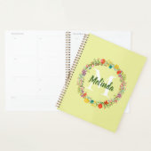 フローラリースグリストライプンパーソナライズされたグラム プランナー手帳 (ディスプレー)