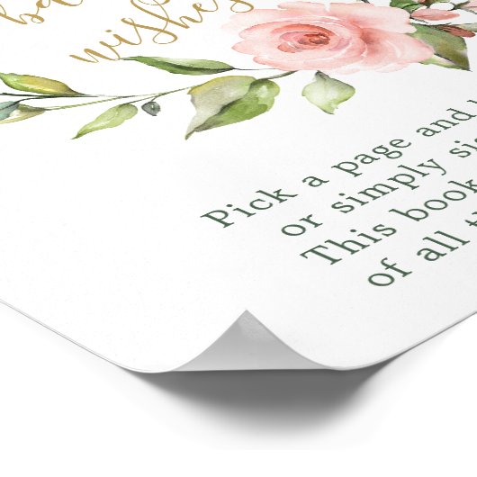 フローラリーススウィートベビーウィズゲストブックサイン ポスター (角)