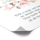 フローラリーススウィートベビーシャワーゲストブックサイン ポスター (角)