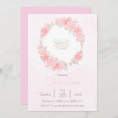 フローラリーススウィート14th女の子の誕生日パーティーの招待 招待状 (正面/裏面)