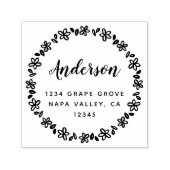 フローラリーススクリプトファミリ名差出人住所 セルフインキングスタンプ (デザイン)