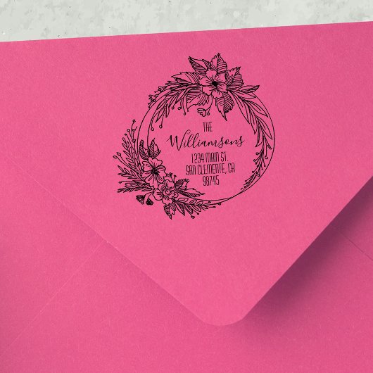 フローラリーススクリプトファミリ差出人住所 ラバースタンプ