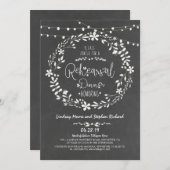 フローラリースストリングライトリハーサルディナー 招待状 (正面/裏面)