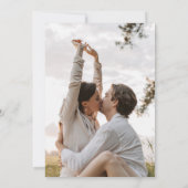 フローラリースネイビーブルーモノグラム結婚写真 招待状 (裏面)