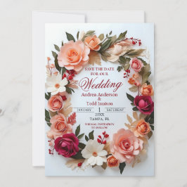 フローラリースバラ結婚デイジー セーブザデート