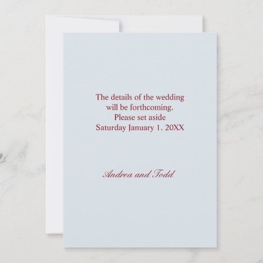 フローラリースバラ結婚デイジー セーブザデート (裏面)