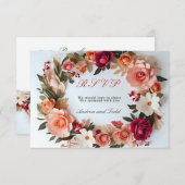 フローラリースバラ結婚デイジー 出欠カード (正面/裏面)