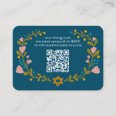 フローラリースバルミツワー手描きカスタムQRcode エンクロージャーカード (正面)