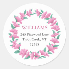 フローラリースピンクグリーン差出人住所 ラウンドシール