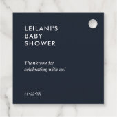 フローラリースピンクネイビーバビーシャワーありがとう フェイバータグ (裏面)