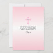 フローラリースピンク《キリスト教》洗礼式や命名式ガール | フォト 招待状 (裏面)