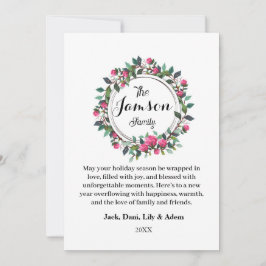 フローラリースファミリーホリデーフラットホリデーカード シーズンカード