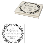 フローラリースファミリー名差出人住所ウッド ラバースタンプ (押印)