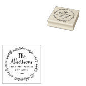 フローラリースファミリ名差出人住所スタンプ ラバースタンプ (押印)