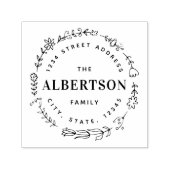 フローラリースファミリ名差出人住所 セルフインキングスタンプ (デザイン)