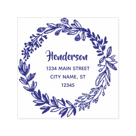 フローラリースファミリ名差出人住所 セルフインキングスタンプ (デザイン)