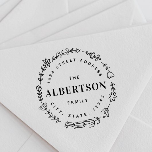 フローラリースファミリ名差出人住所 ラバースタンプ