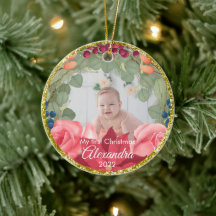 フローラリースフェイク金ゴールドグリッターバラ