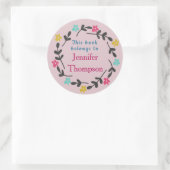 フローラリースブックは名前をカスタムするメッセージに属する ラウンドシール (バッグ)