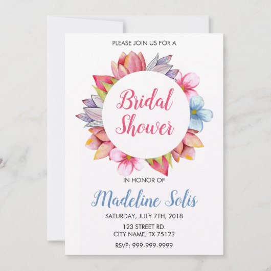 フローラリースブライダルシャワー招待 招待状 (正面)