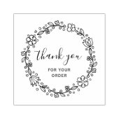 フローラリースブラックスクリプ感謝していトラバースタンプ ラバースタンプ (インプリント)