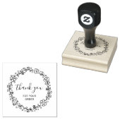 フローラリースブラックスクリプ感謝していトラバースタンプ ラバースタンプ (押印)