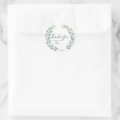 フローラリースブランチ植物学サンキューステッカー ラウンドシール (バッグ)