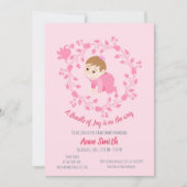 フローラリースベビーガールシャワー招待状 招待状 (正面)