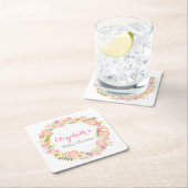 フローラリースベビーシャワーコースター スクエアペーパーコースター (インサイチュ)