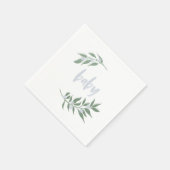 フローラリースベビーブルーナプキン |赤ちゃんシャワー スタンダードカクテルナプキン (角)