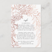 フローラリースホワイトブラックエメラルドコッパー結婚ズ エンクロージャーカード (正面)