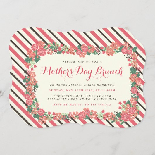 フローラリースマザーズデイブランチ 招待状 (正面/裏面)