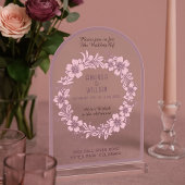 フローラリースミュートピンク色パレット透明 アクリル招待状