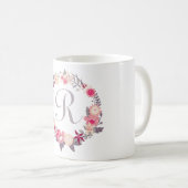 フローラリースモノグラム コーヒーマグカップ (正面右)