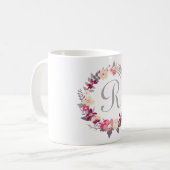 フローラリースモノグラム コーヒーマグカップ (正面左)