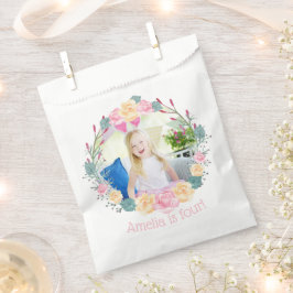 フローラリースユニコーン誕生日パーティーカスタムト写真 フェイバーバッグ