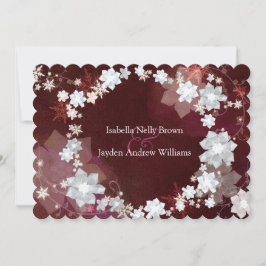 フローラリースユニークウィンターウェディング 招待状