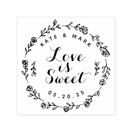 フローラリースラブイズスウィート結婚式の引き出物 セルフインキングスタンプ (デザイン)