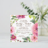 フローラリースリーフブランチベリーバラ牡丹 招待状 (スタンド正面)