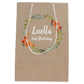 フローラリースヴィンテージ誕生日工芸抱き枕 ミディアムペーパーバッグ (裏面)