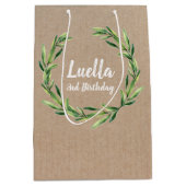 フローラリースヴィンテージ誕生日工芸抱き枕 ミディアムペーパーバッグ (正面)