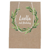 フローラリースヴィンテージ誕生日工芸抱き枕 ミディアムペーパーバッグ (裏面)