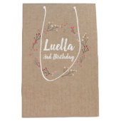 フローラリースヴィンテージ誕生日工芸抱き枕 ミディアムペーパーバッグ (正面)