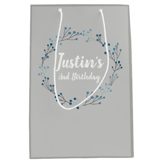 フローラリースヴィンテージ誕生日抱き枕 ミディアムペーパーバッグ (正面)