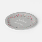 フローラリースヴィンテージ誕生日紙プレート ペーパープレート (アングル)