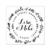 フローラリースー結婚ル名の差出人住所 セルフインキングスタンプ (デザイン)