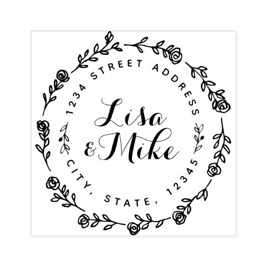 フローラリースー結婚ル名の差出人住所 ラバースタンプ (インプリント)