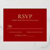 フローラリース中国のウェディングrsvpカード 箔招待状ポストカード (裏面)