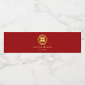 フローラリース中国の赤結婚の二重の幸福 ペットボトルラベル (シングルラベル)